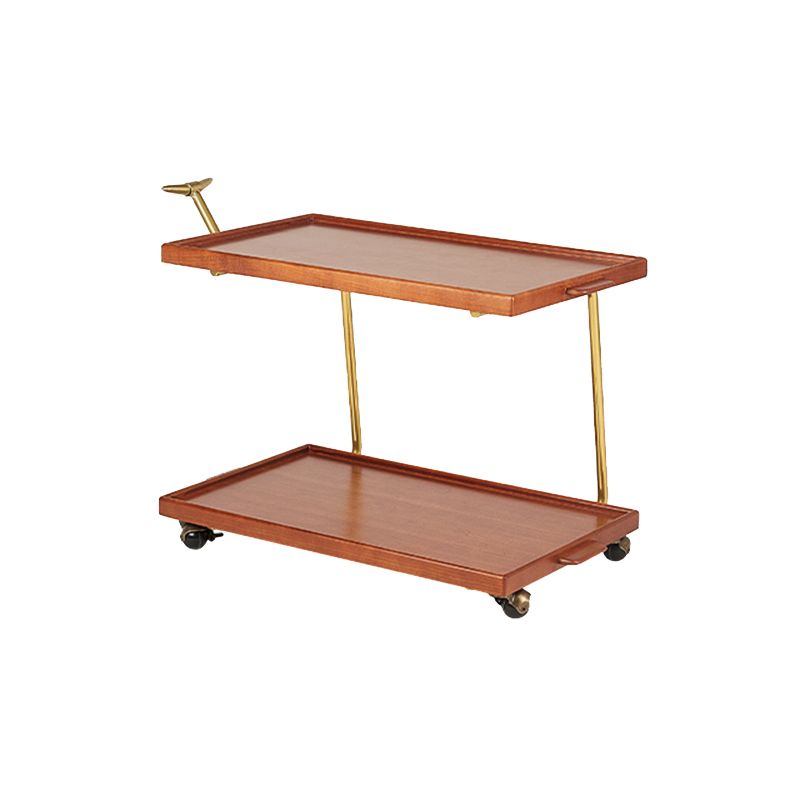 Contemporary Corner Table Rectangular Wood Side Table with Storage