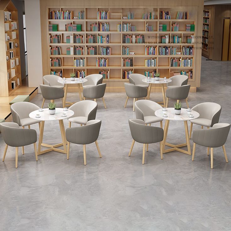 Modern Style Round Dining¬†Room¬†Table¬†Set with Sintered Stone Dinette Set with  4 Legs Table