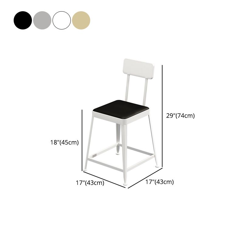 Contemporary Restaurant Iron Barstool Matte Finish Footrest Stool