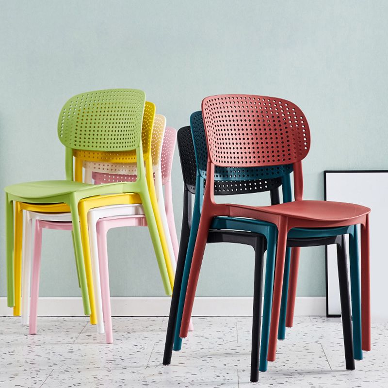 Silla escandinava de plástico para comedor, cocina, silla lateral con respaldo abierto