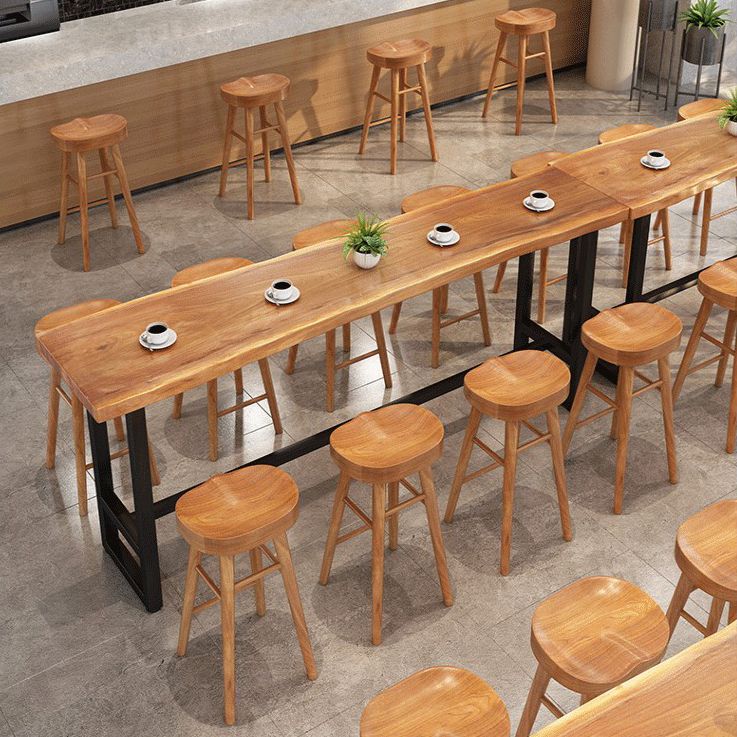 Modern Solid Wood Bar Table Rectangle Dining Table for Kitchen Living Room