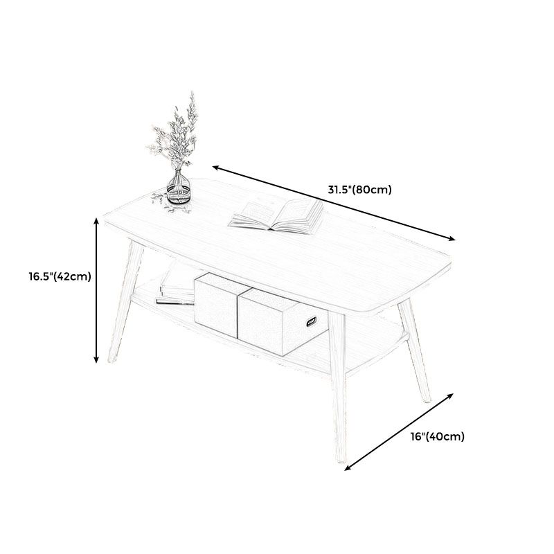 Modern Wooden Rectangular/Geometric Coffee Table with Storage Cocktail Table