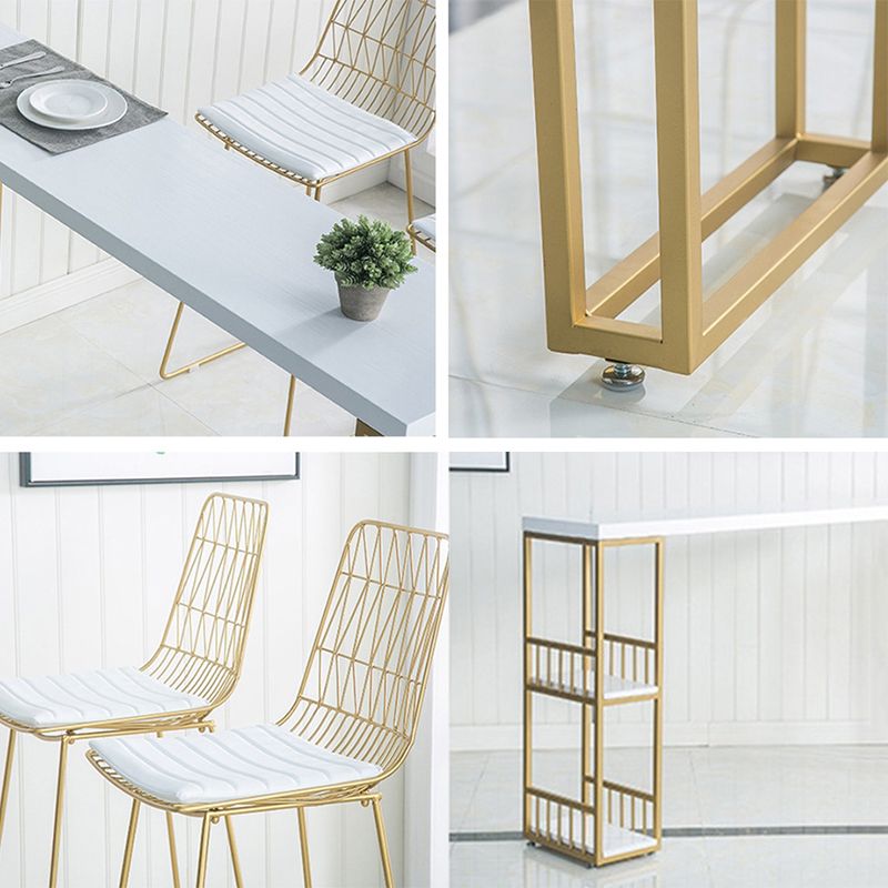 Glam 1/2/3 Pieces Wood Bar Table Set Rectangle Bar Table with High Stools for Kitchen