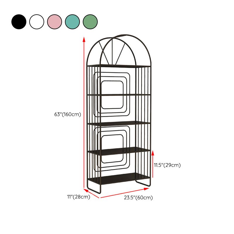 Modern Metal Bookcase Standard Open Back Bookshelf with Shelves