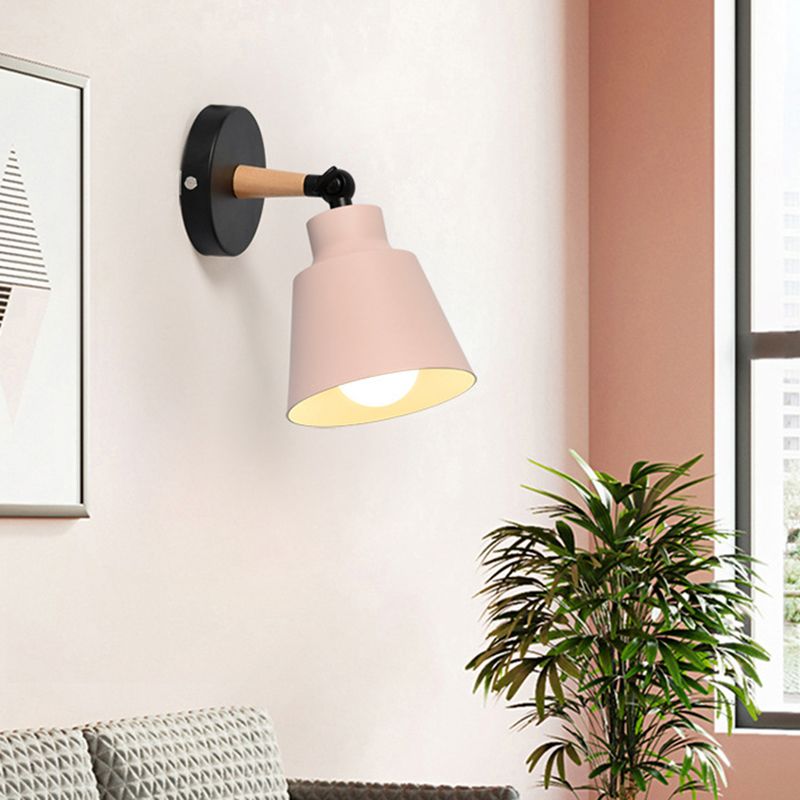 Modernism Macaron Metal Wall Light Wood Lighting for Foyer Home