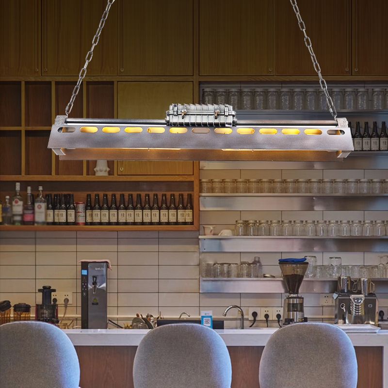 Triangular Metal Island Lighting Fixture Loft Style 1 Head Restaurant Billiard Lamp