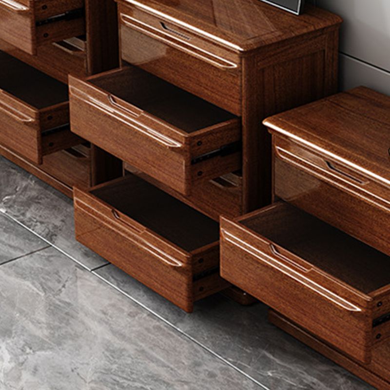 16.9" W Vertical Lingerie Chest Bedroom Solid Wood Storage Chest with Drawers