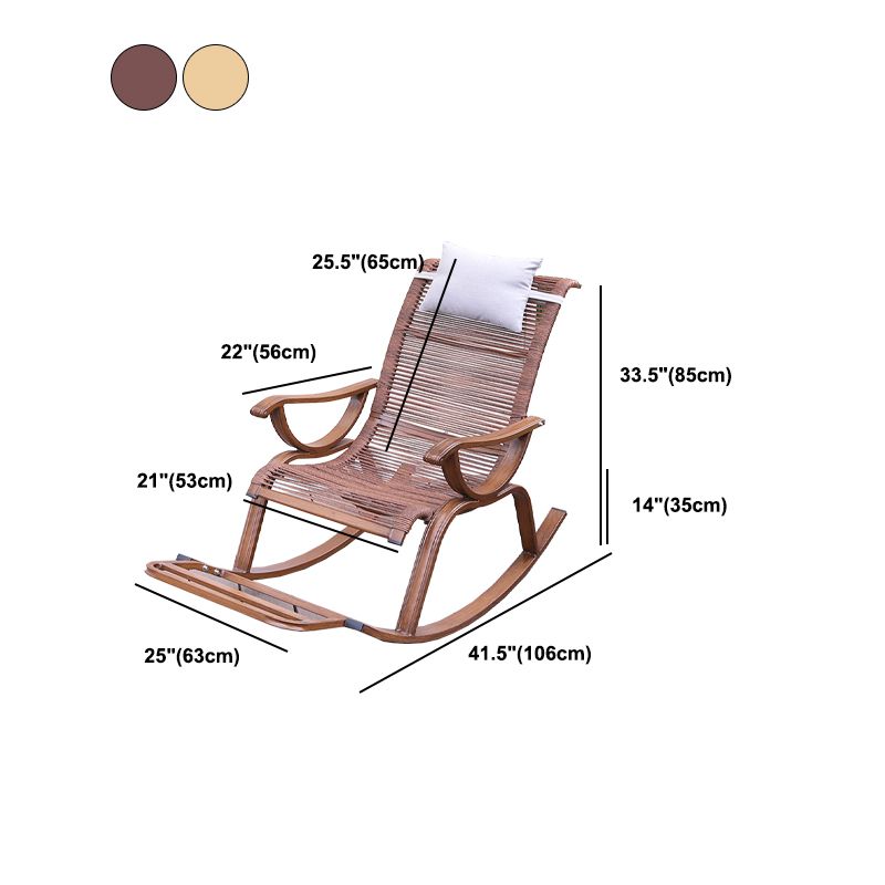 Contemporary Wicker Rocking Chair Reclining 24.8" Wide Rocker Chair for Porch