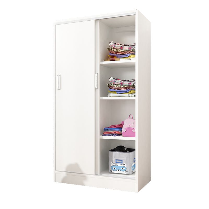 Manufactured Wood Kid's Wardrobe Contemporary White Kids Closet with Garment Rod