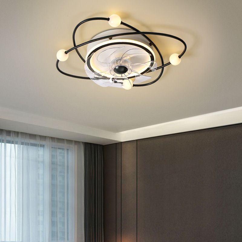 Nordic Round Flush Mount Lüfter Leuchtung Acryl Schlafzimmer LED SEMI Flush Leuchte