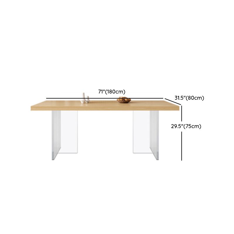 Contemporary Solid Wood Furniture 1/4/5 Pcs Dining Room Table Set in Natural