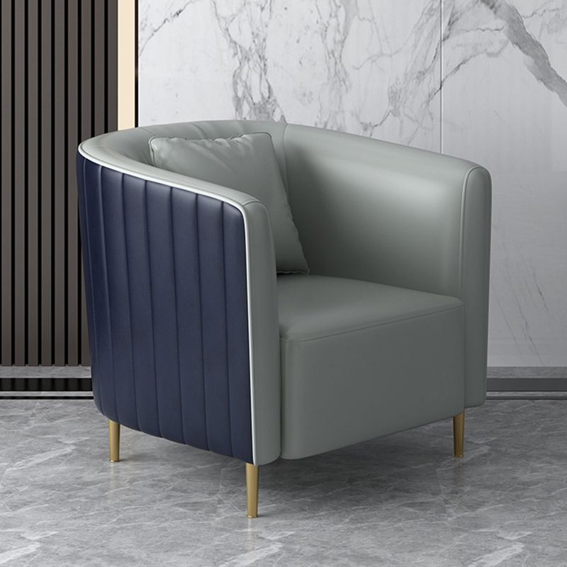Pillow Back Arms Included Chair Gold Four Legs Barrel Accent Chair