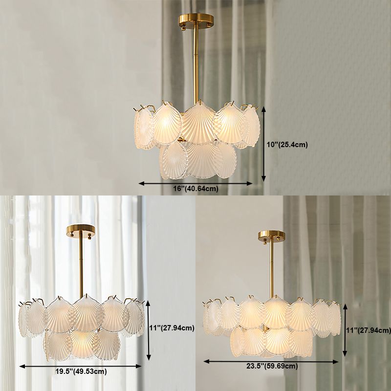 Contemporary Style Geometry Pendant Lighting Glass Hanging Chandeliers in Gold