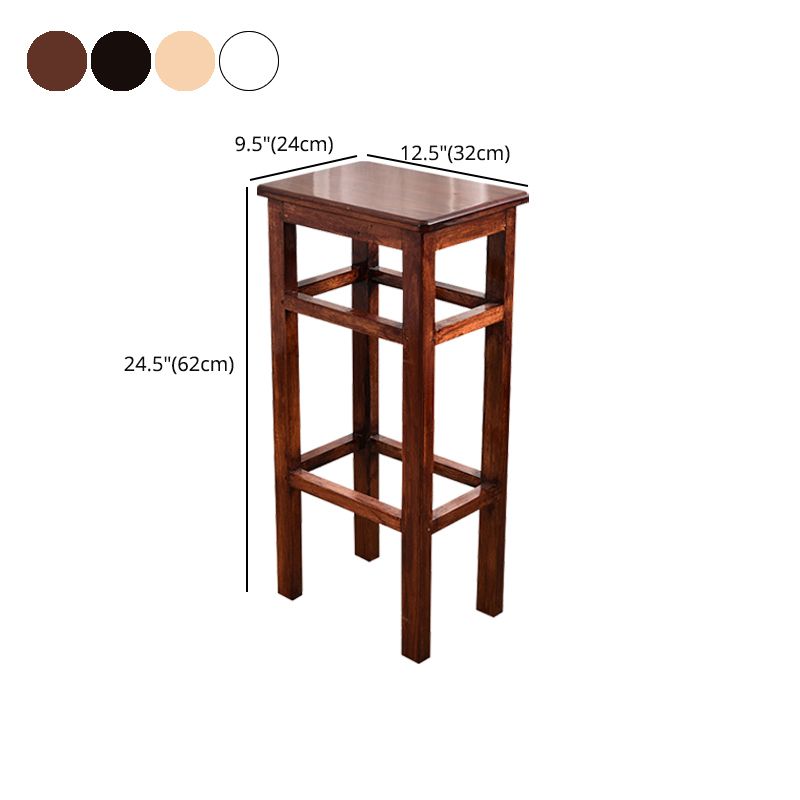Modern Armless Stackable Counter Stool Wood Study Bar Stool with Wooden Seat and Pedal