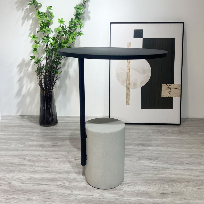 Pedestal Accent Side Table with Metal Top Side End Snack Table