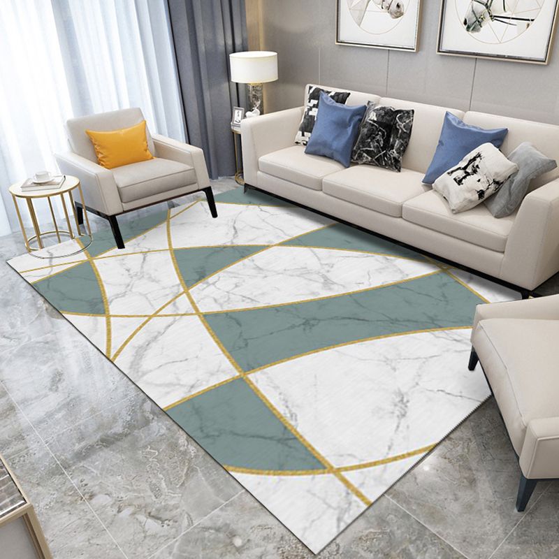 Trendy binnentapijt met marmeren print Veelkleurige eenvoud Polyester binnentapijt Antislip achtervlaktapijt voor woondecoratie