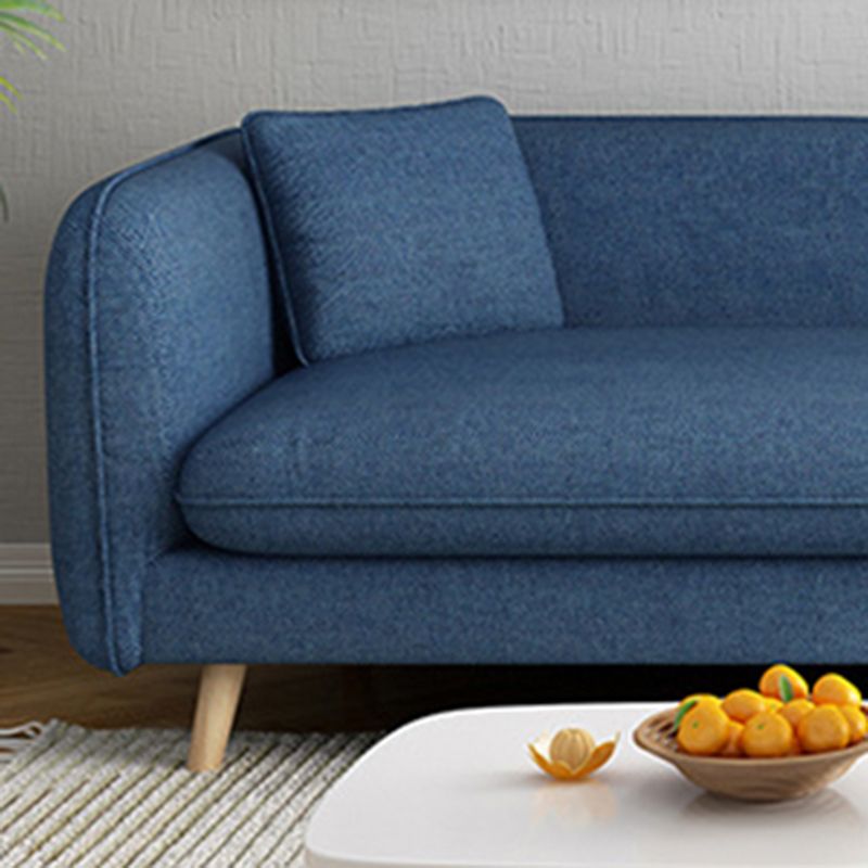 Contemporary Slipcovered Living Room Square Arm Cushions Seating