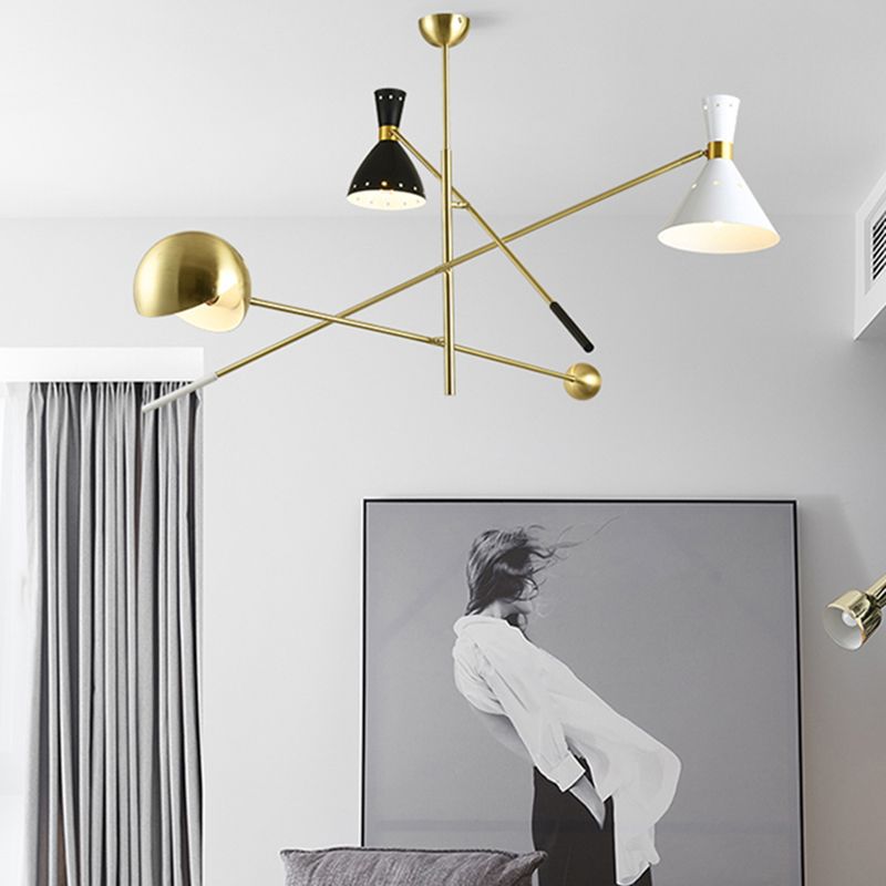 Postmodern Style Chandelier Light Fixture Metal 5 Lights Pendant Light for Living Room