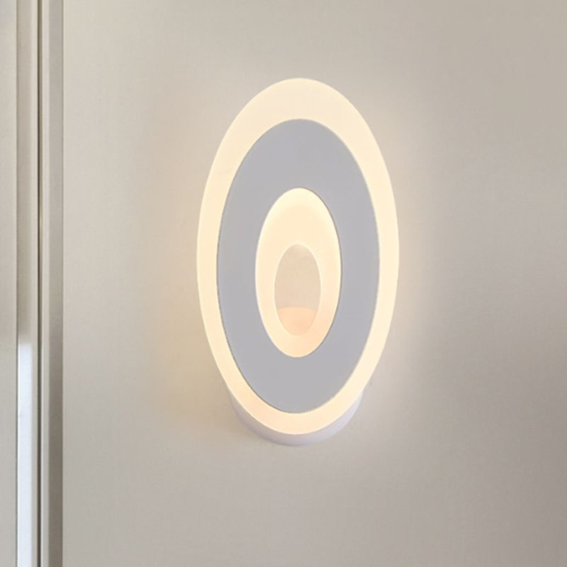 Illuminazione con applique a parete disco moderno a LED acrilico Light Sconce Black/White Sconce in luce calda/bianca