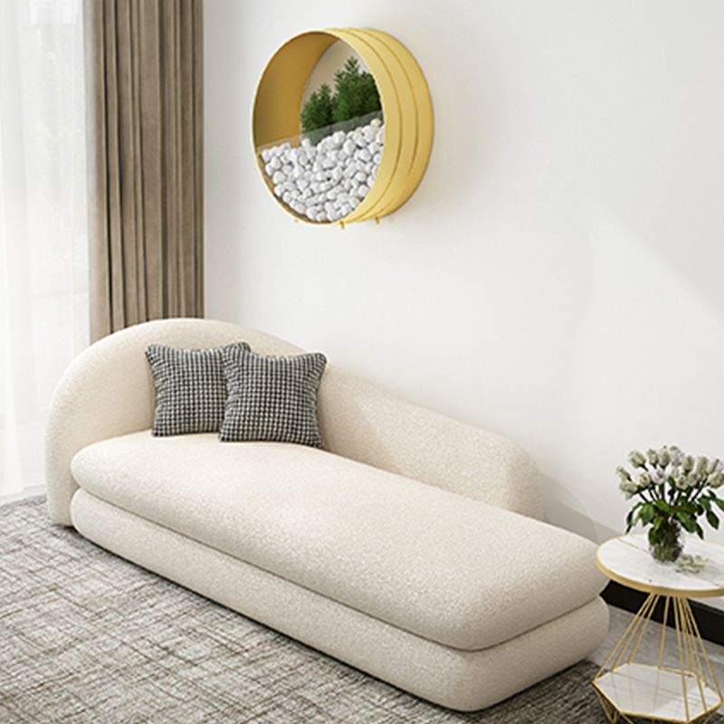 Sloped Arm Curved Sofa Contemporary Tight Back in Beige for Living Room