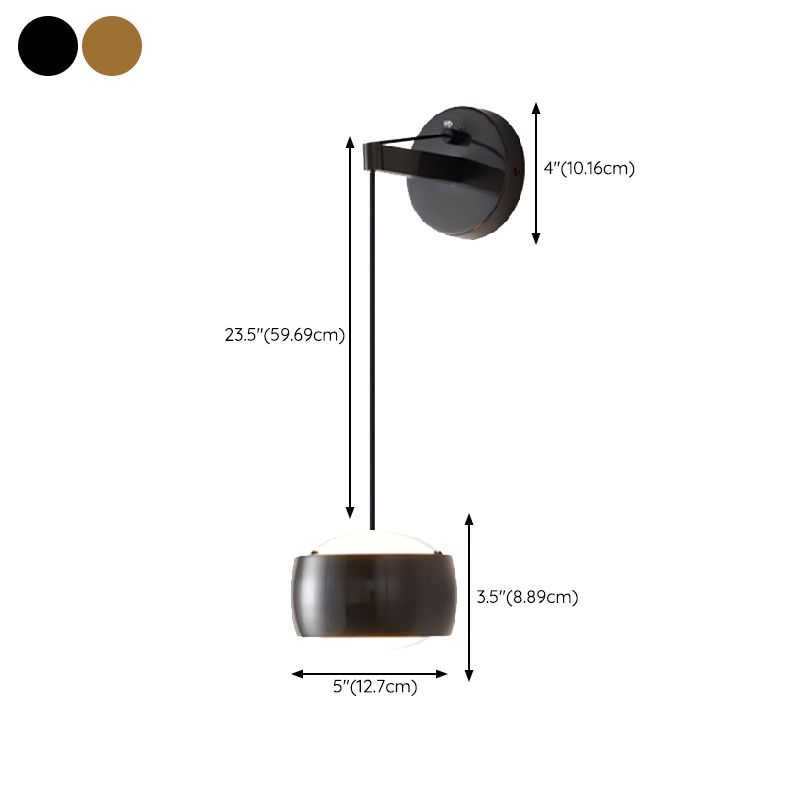 Modernism Drum Shade Wall Lighting 1-Light Wall Mount Light for Foyer