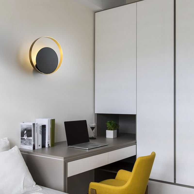 Post Modern Wall Light Black Metallic Lighting for Living Room