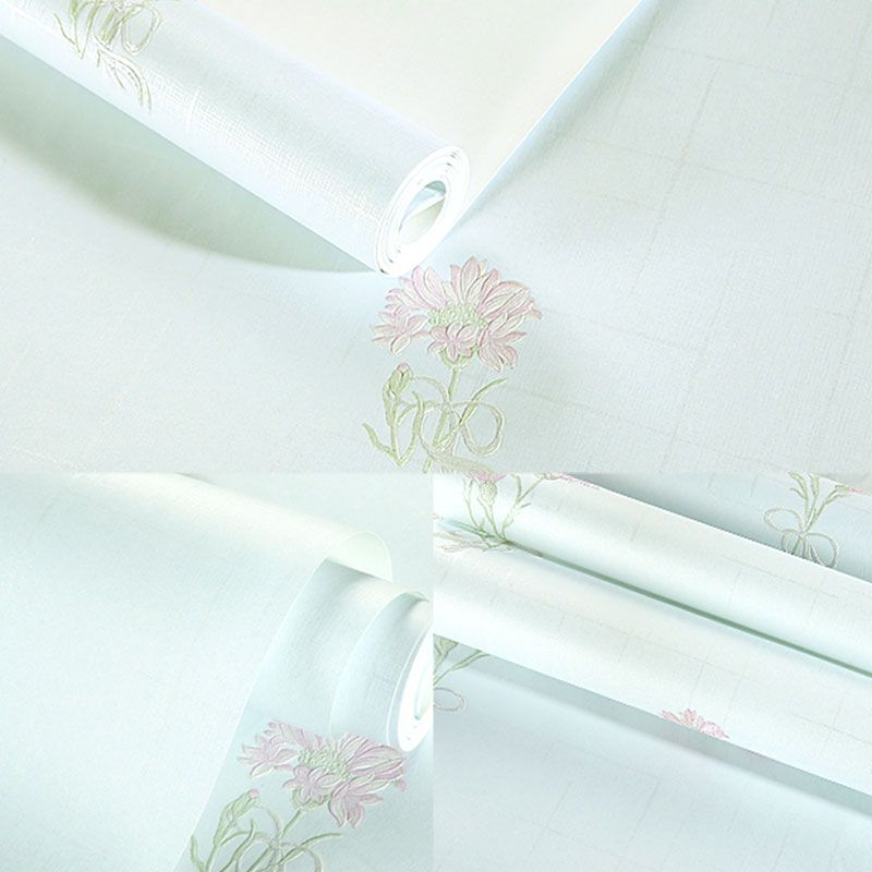 Coffee Shop and Bedroom Wallpaper with Pastel Color Tiny Flower Design, 31'L x 20.5"W, Non-Pasted