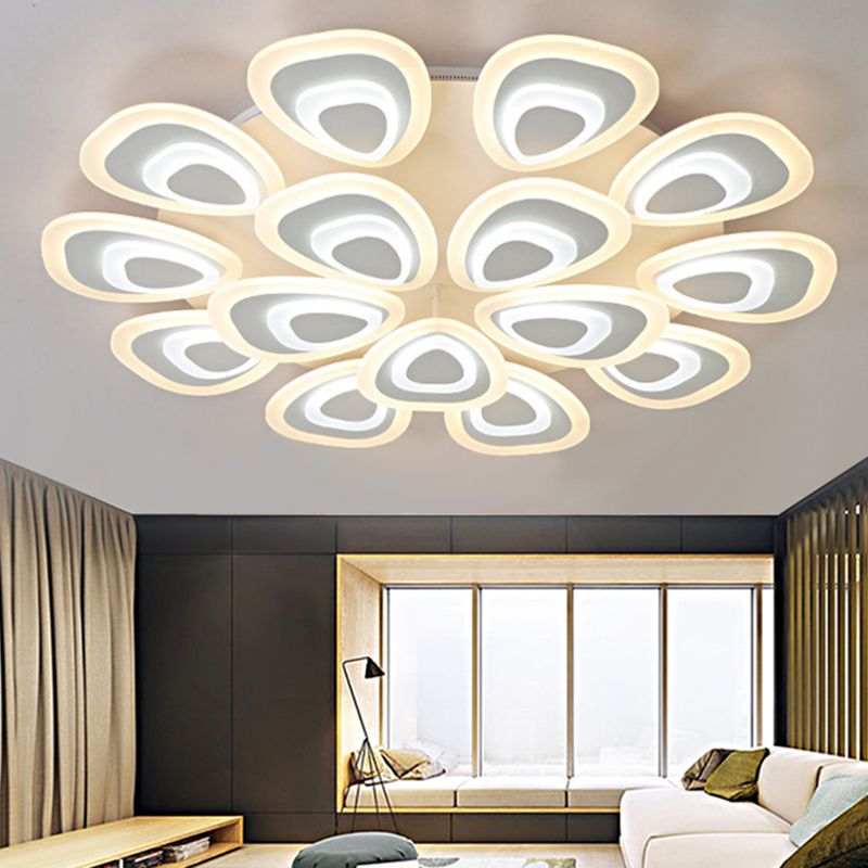 Water Droplets Shape Ceiling Lamp Minimalist LED Ceiling Mount Light with Acrylic Shade