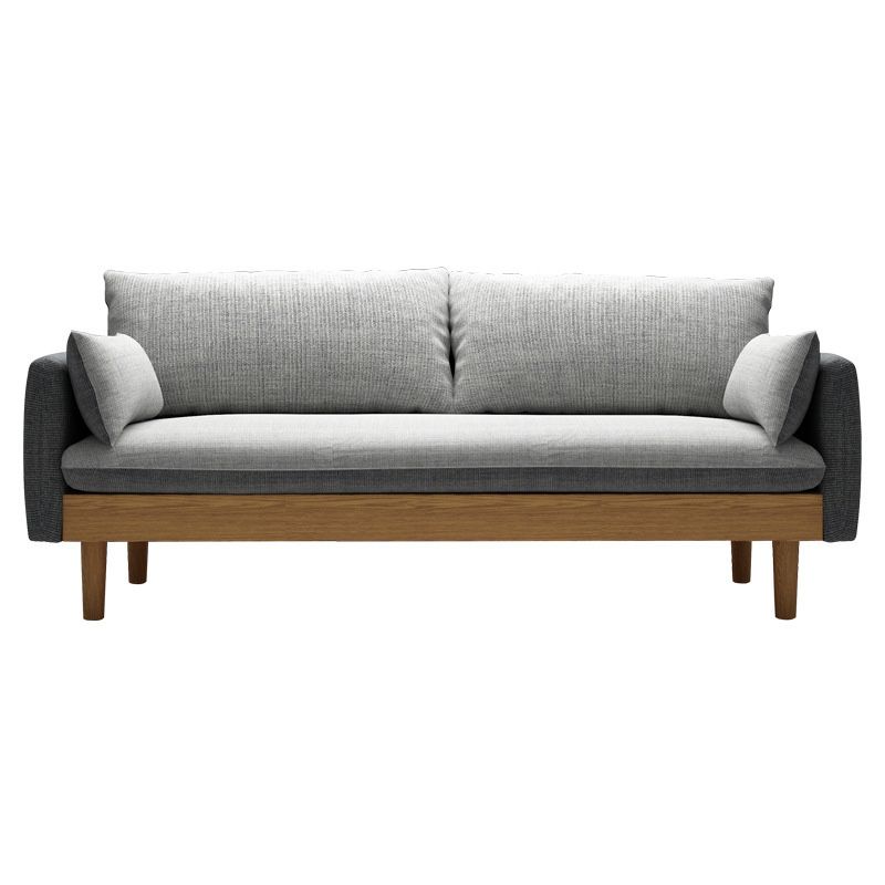 Linen Loose Back Sofa 29.92" High 3-Seat Square Arm Loveseat