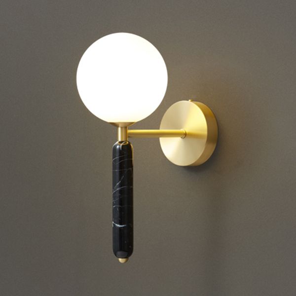 Zeitgenössische einfache Wandleuchte ein Kopf Marmorglas Wandmontage Leuchte für Wohnzimmer