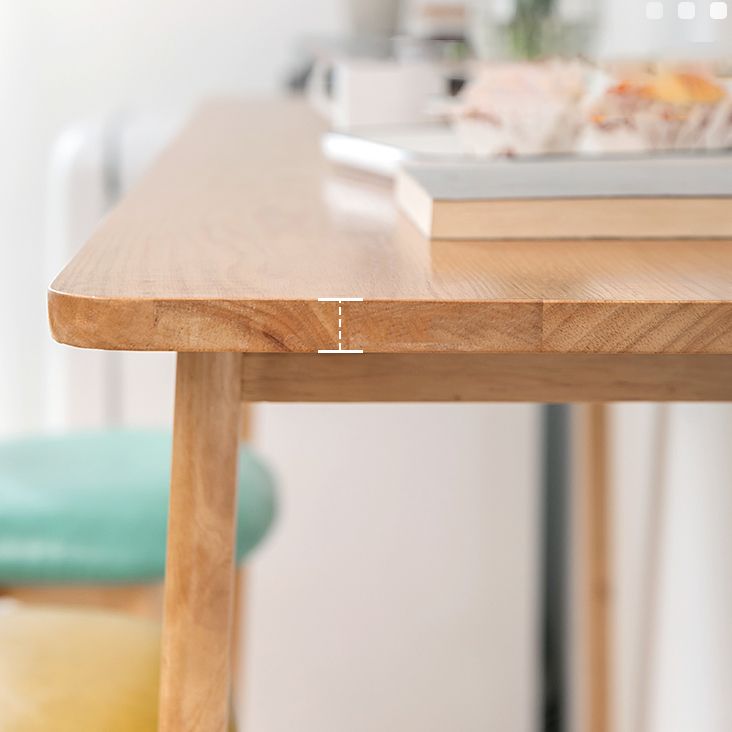 Solid Wood Counter Height Dining Table Contemporary Rectangle Bar Table