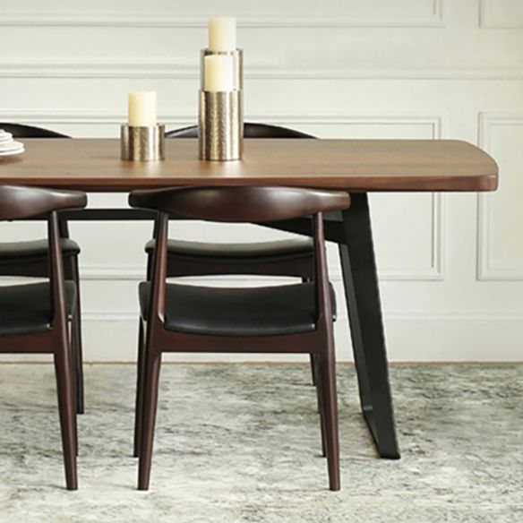 Industrial Style Solid Wood Top Dining¬†Room¬†Set with Rectangle Shape Table Dining Room Set