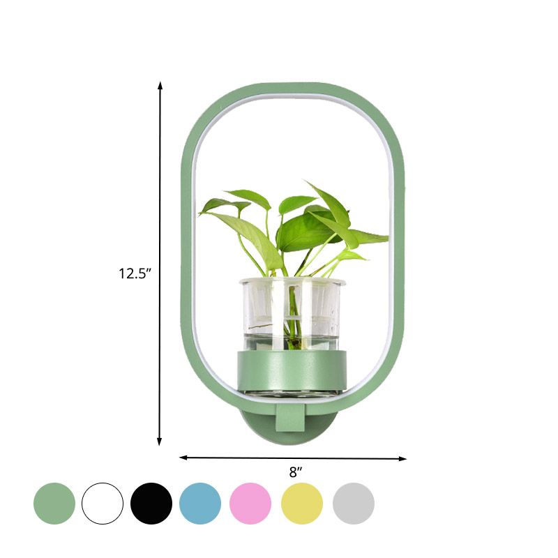 Ovales Metallleuchten Wandbeleuchtung Industrielle LED Wohnzimmerwandleuchte in Schwarz/Grau/Weiß