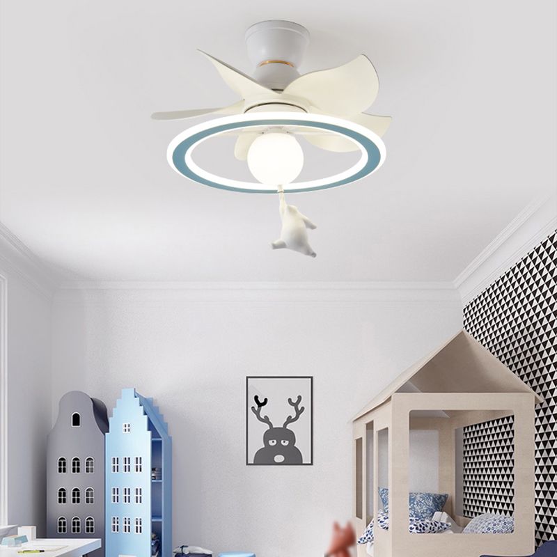 Unique Shape Metal Ceiling Fan Lighting Kids Style 2 Light Ceiling Fan Lamps