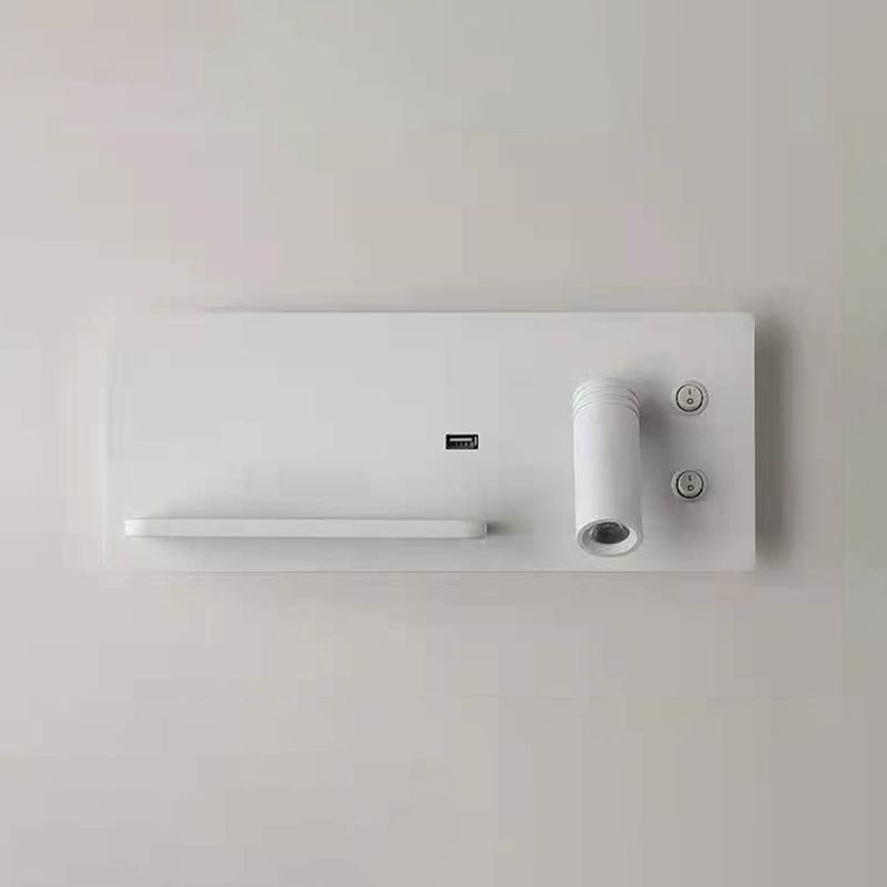 Lámparas de pared rectangulares de estilo contemporáneo metal 2 luces lectura de luz de pared