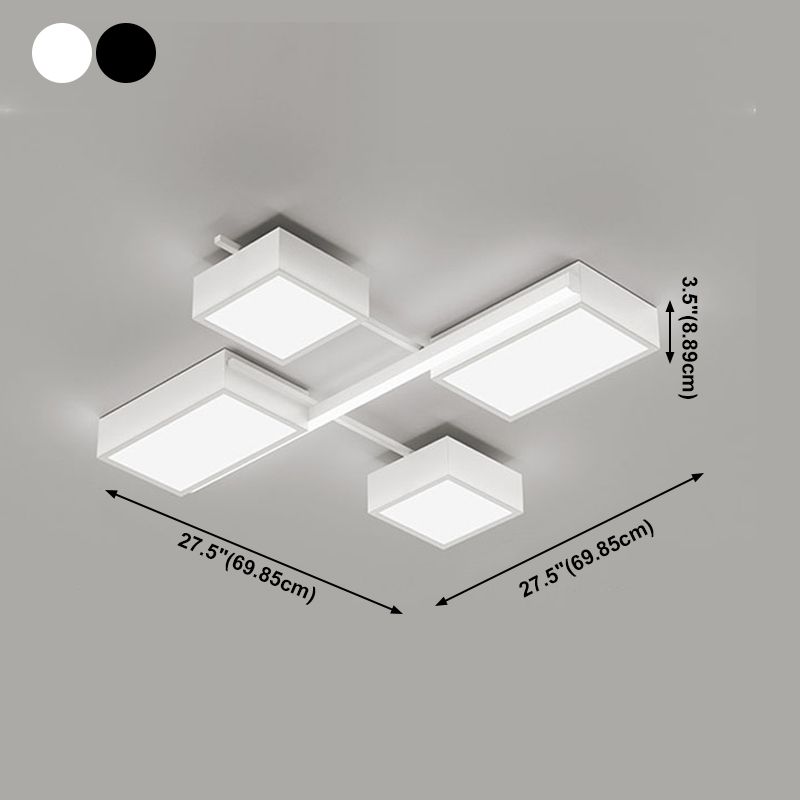 Contemporary Flush Mount Lighting Black Multi-head LED Flush Mounted Ceiling Lights
