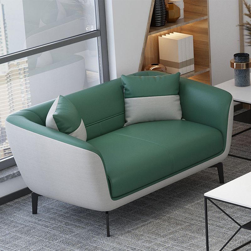 Faux Leather Tight Back Sofa Couch Standard Flared Arm Sofa Couch