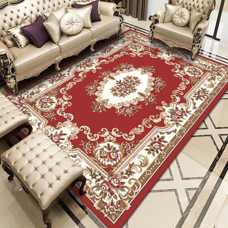 Vintage-Medaillon gedruckter Teppich Polyester Innenteppich nicht rutschfest