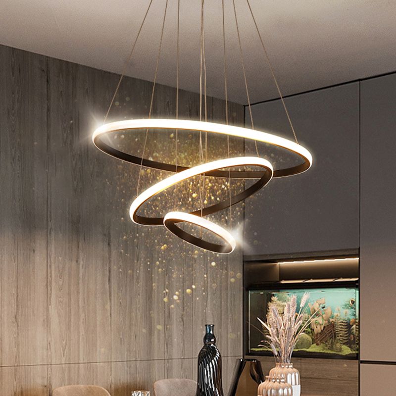 Modern Circle Chandelier Metal Layered LED Chandelier Pendant for Living Room