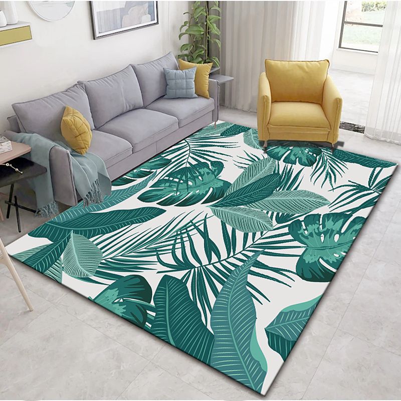 Gold Modern Carpet Polyester Leaves Carpet Non-Slip Backing Carpet for Home Decor