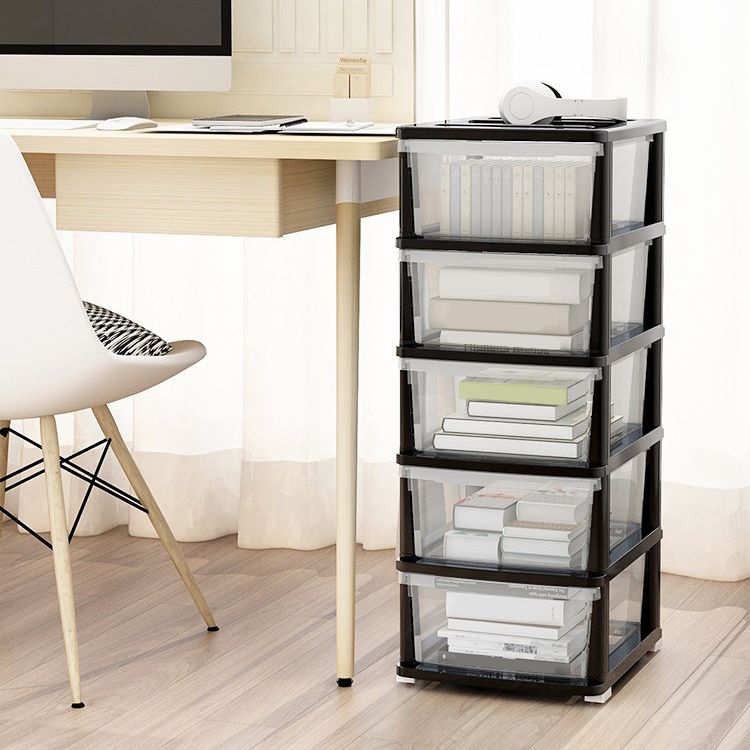 Modern Style Bookshelf Closed Back Plastic Bookcase for Home Office
