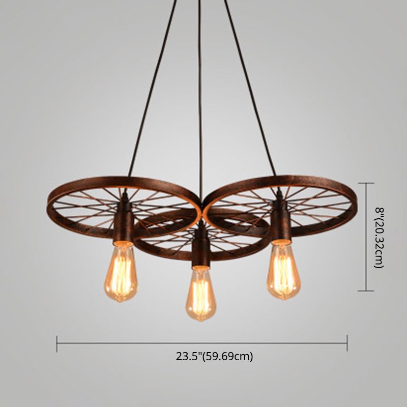 Ruota a pendente multipla in stile industriale METALLIC PENDANTI LAMPARE MULTIMA