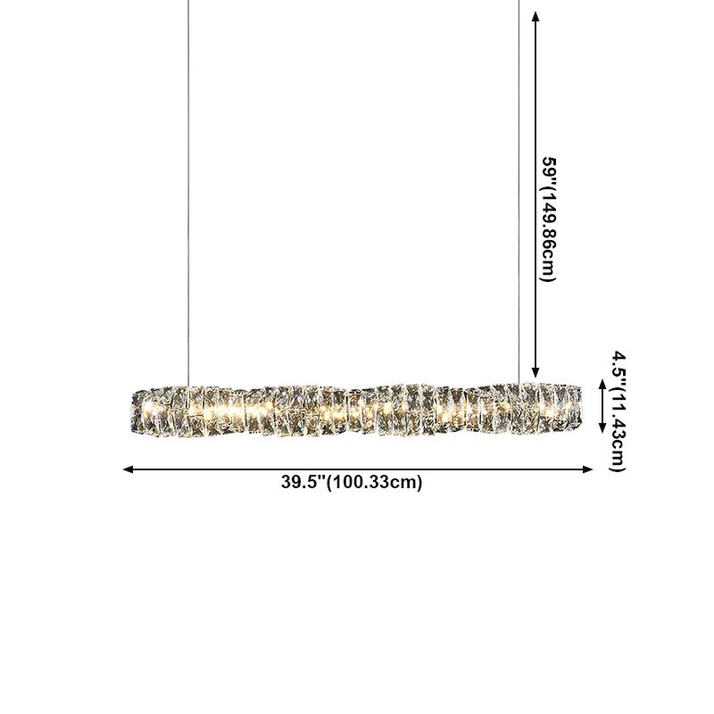Modern Dining Island Lamp Kitchen Dining Room Crystal Hanging Lamp Fixture