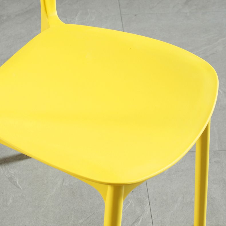 Silla lateral de plástico moderna para interiores y exteriores, silla lateral de comedor con respaldo abierto