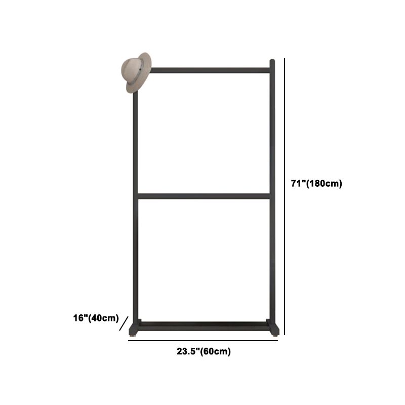 Contemporary Style Armoire Black Metal Open Armoire for Bedroom