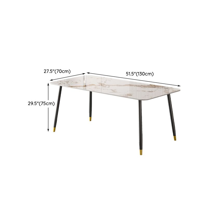 Nordic Dining Furniture Set 1/2/5/7 Pieces Rectangle Sintered Stone Table Armless Chairs