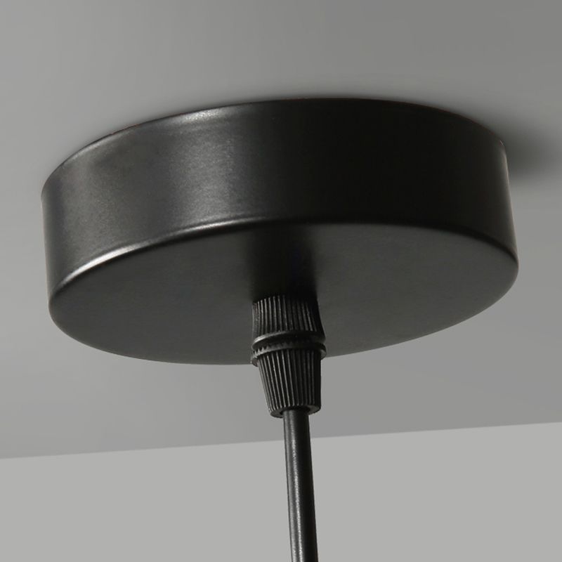 Glazen zwarthangende lamp in moderne artistieke stijl Iron Globe Hanglamp voor eetkamer