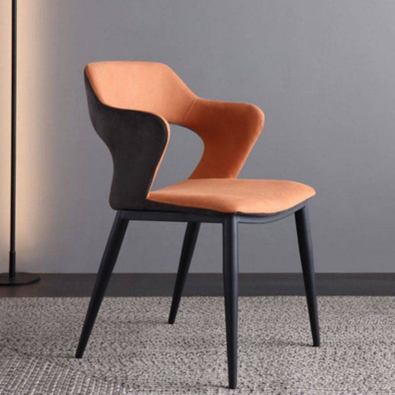 Upholstered Dining Chairs Industrial Open Back Arm Dining Chairs for Home