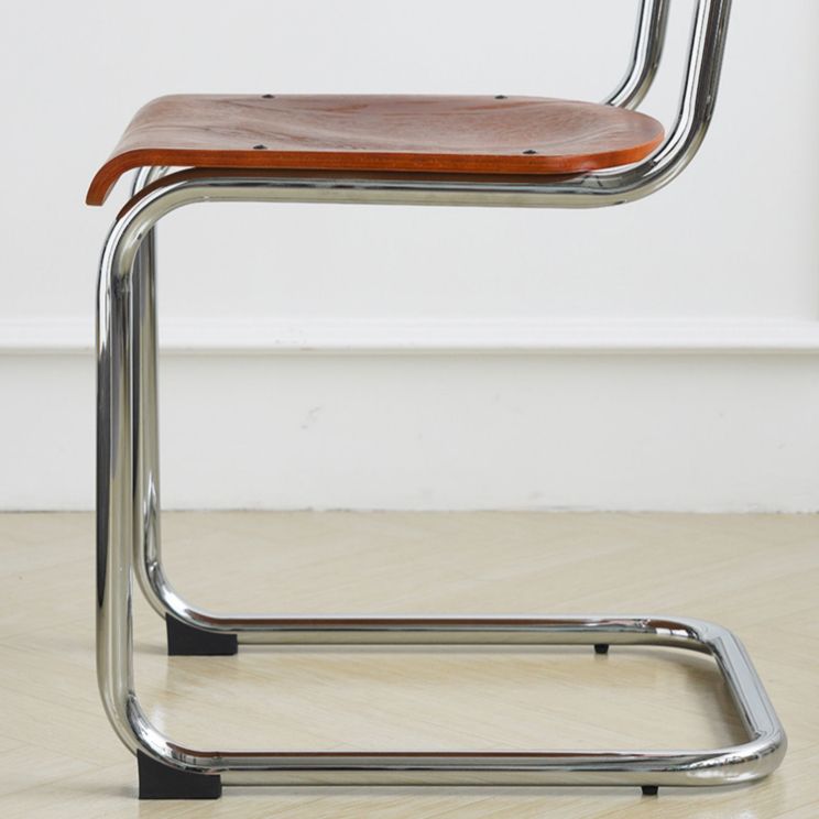 Contemporary Style Open Back Wood Armless Dining Side Chair for Home
