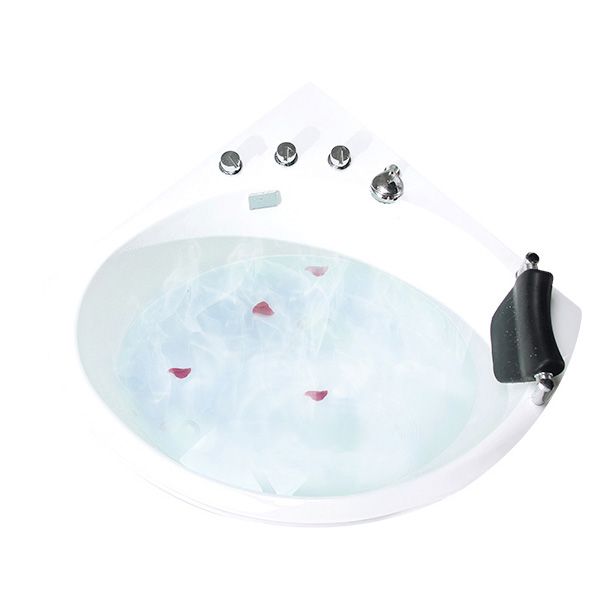 Modern 25.59-inch Tall Acrylic Tub Soak Corner White Bathtub
